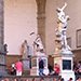 Turning our back on Cosimo and Neptune we look across the Piazza to see the Loggia dei Lanzi, an open air gallery of antique and Renaissance sculpture.
