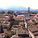  Overlooking Lucca from the Guinigi Tower. The tower in the distance is the Cathedral of Lucca, San Martino.