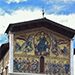 Distinctive art on the front of the Church of San Frediano. 